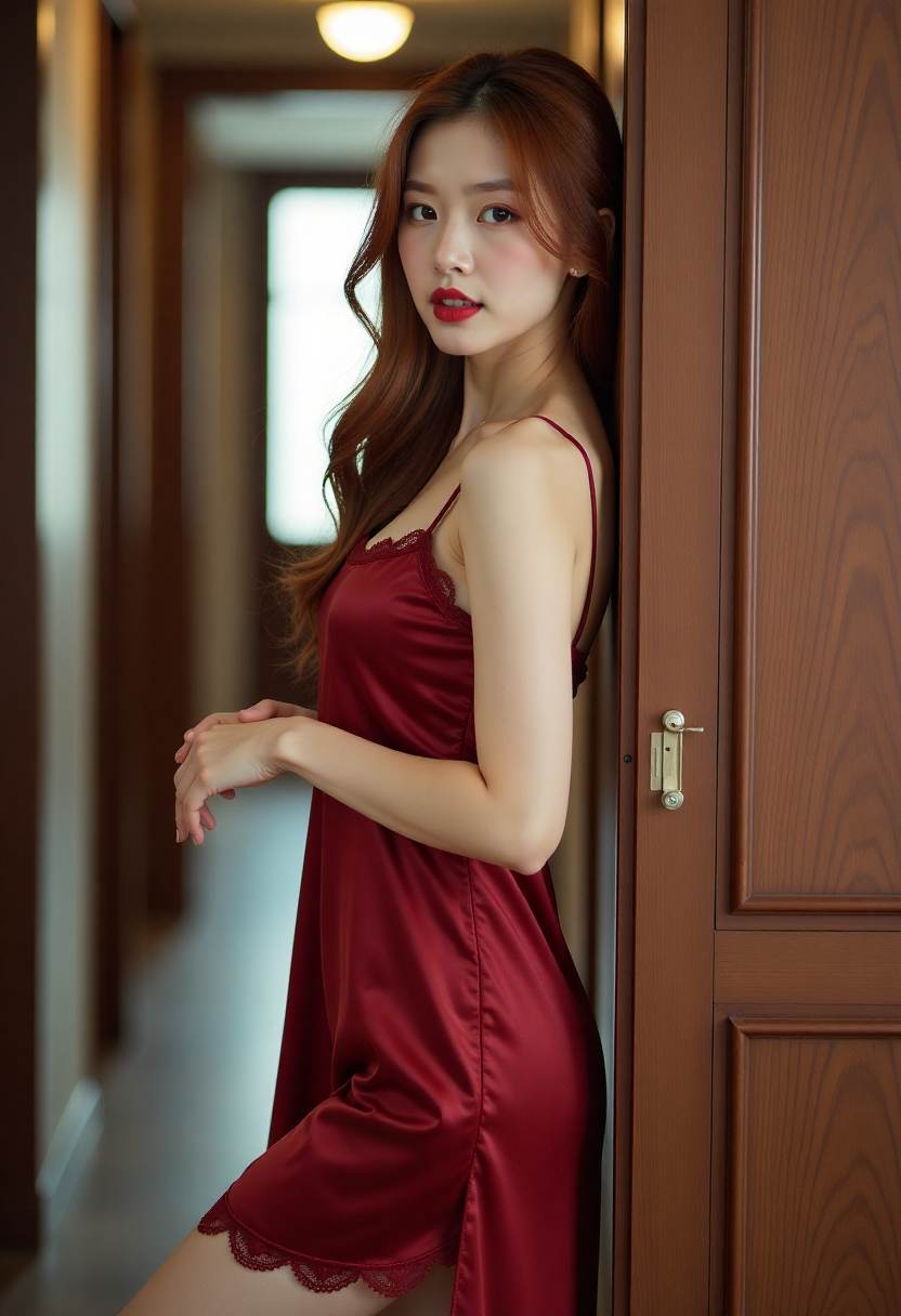 大象经过村道的远景